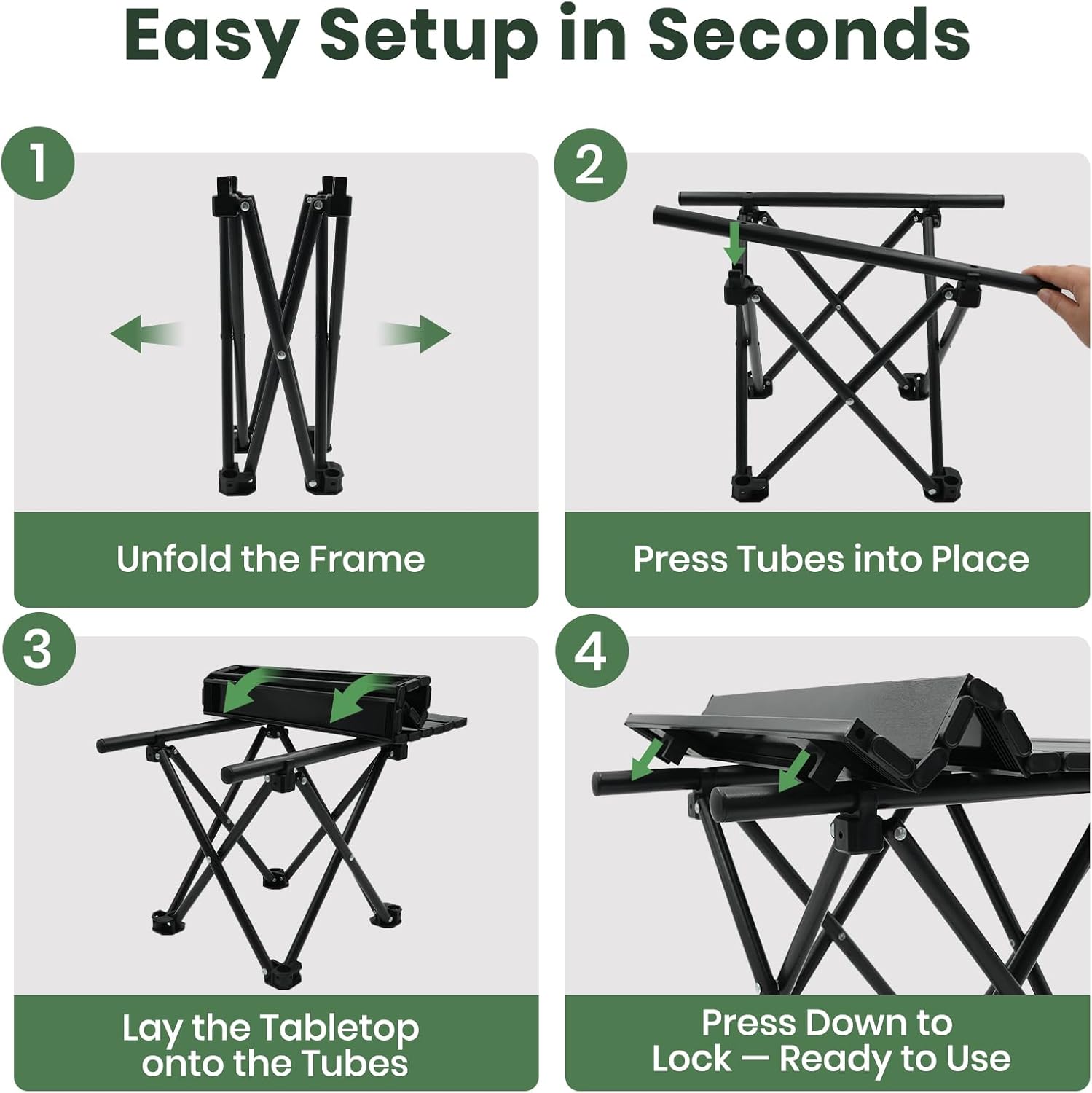 2 Pack Portable Camping Table Foldable, Ultralight Small Folding Beach Table with Carry Bag for Outdoor Travel, Beach, Camp, 