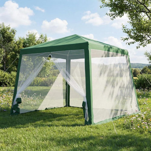 10x10 Pop Up Screen Tent Canopy with Mesh Netting Walls, Easy Setup Waterproof Outdoor Gazebo for Camping, Picnics, Backyard,